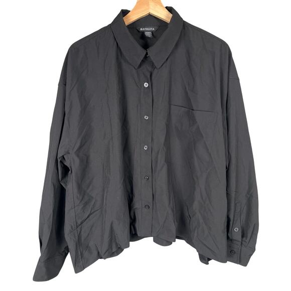 Athleta Tops - Athleta XL Button Down Black Long Sleeve Oversized Women's
